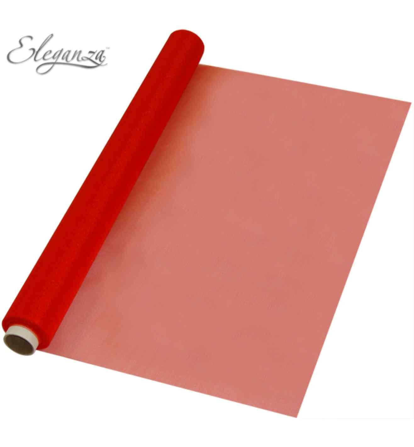 Eleganza Soft Sheer Organza Red - 47cm x 10m