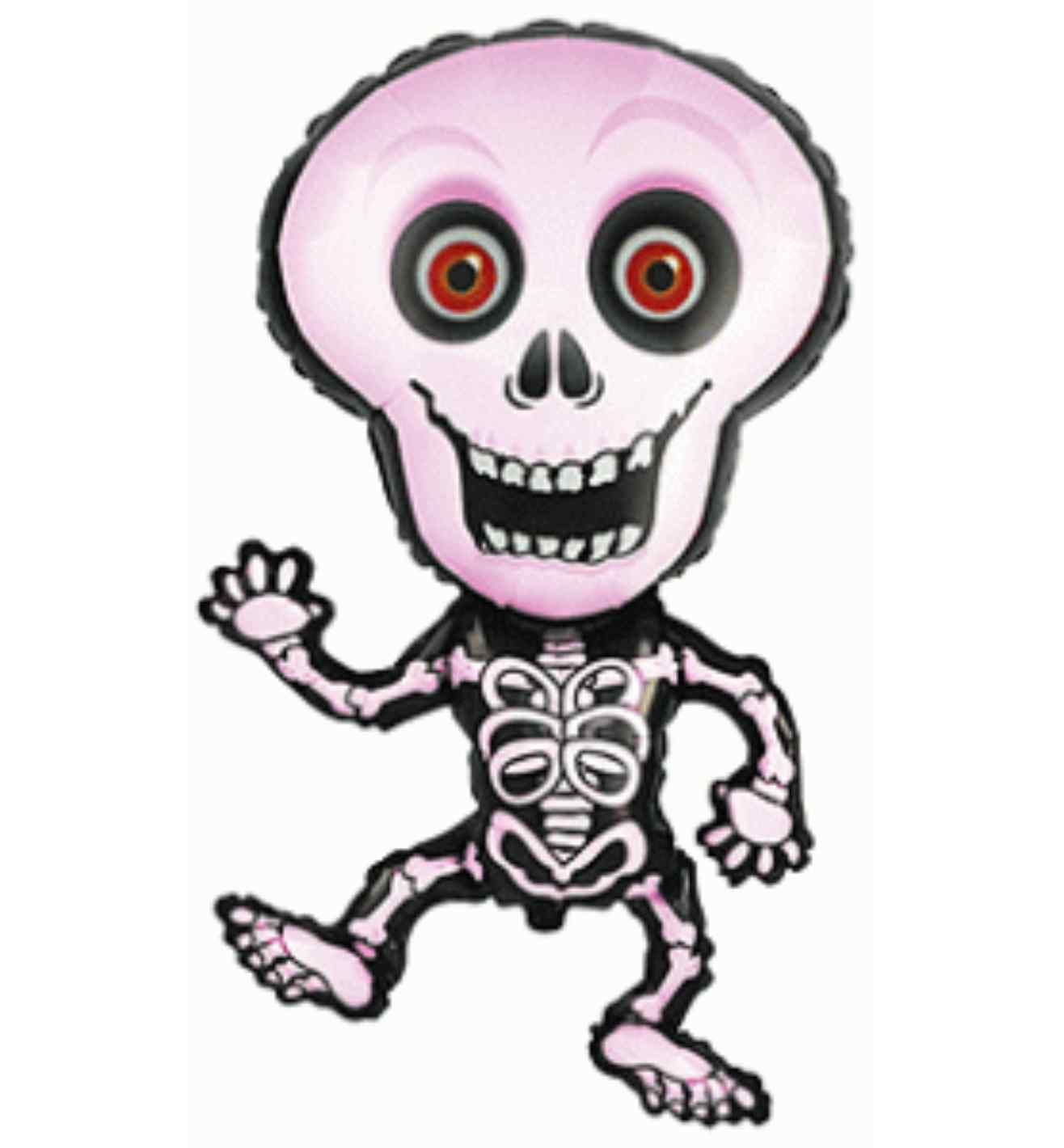 24" Flexmetal Fuchsia Skeleton Foil Balloon