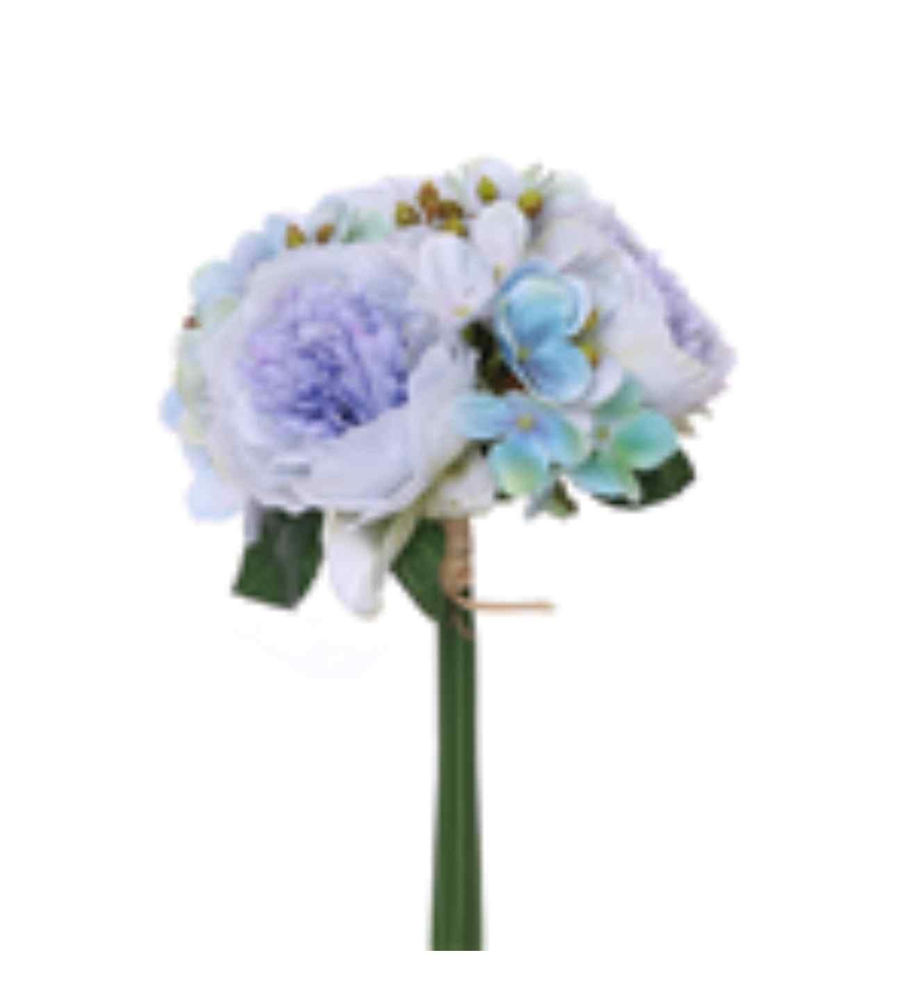 28cm Peony Hydrangea and Berry Bundle w/ Autumn Foliage Blue / Aqua