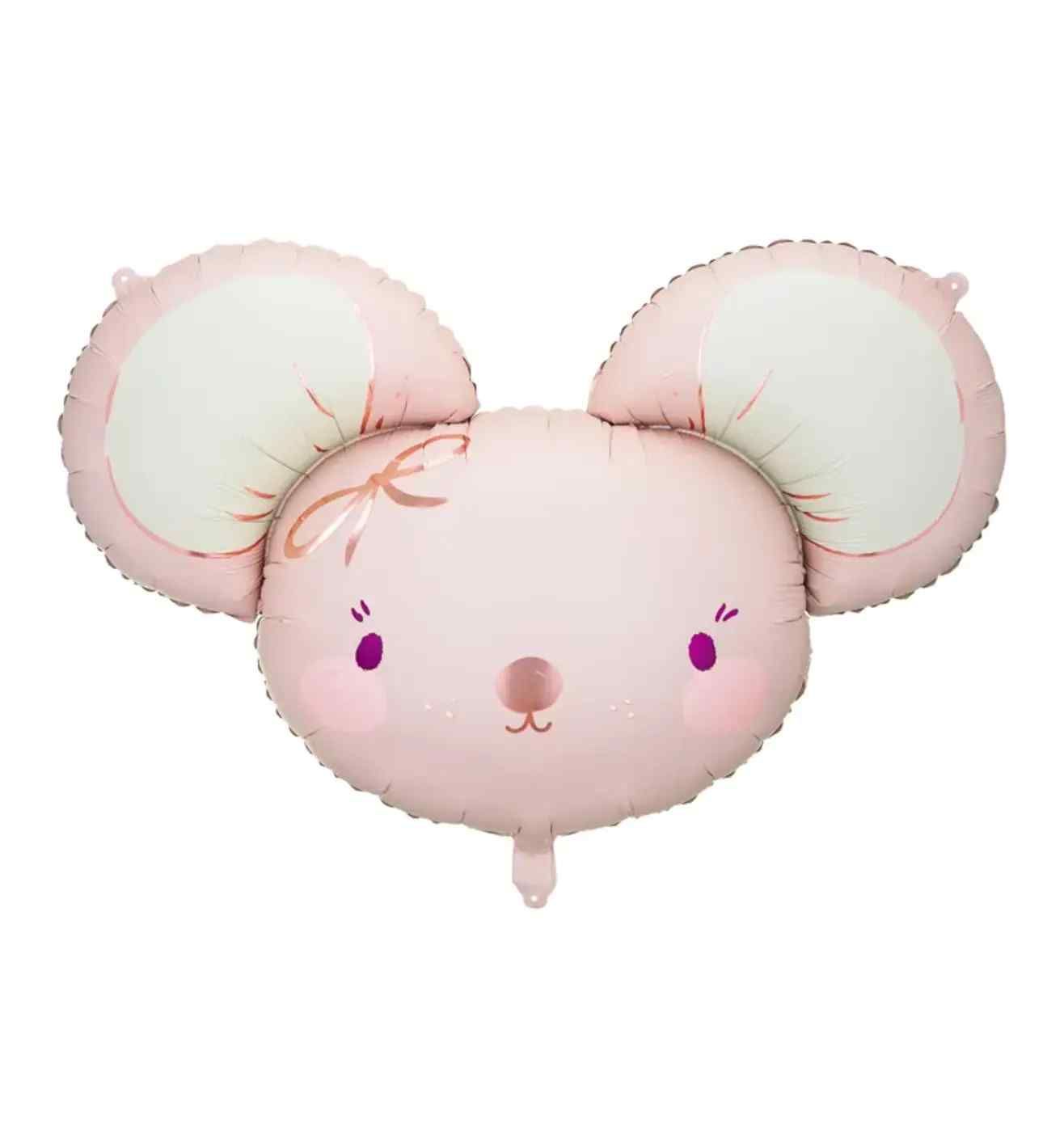 29.5 x 18" Party Deco Foil Balloon Mouse Head Light Pink