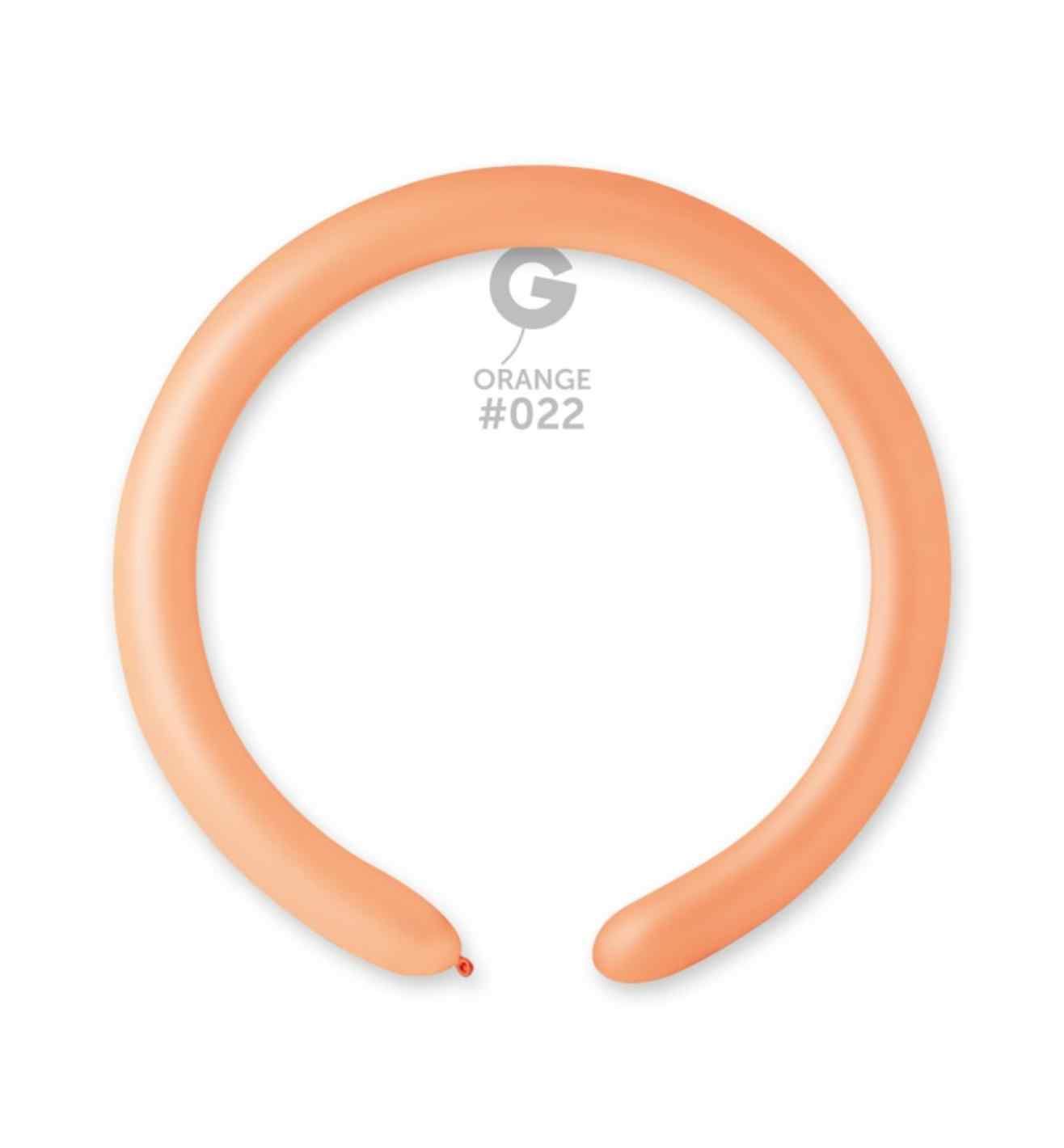 2" Gemar Neon Orange Modelling Balloon 100ct