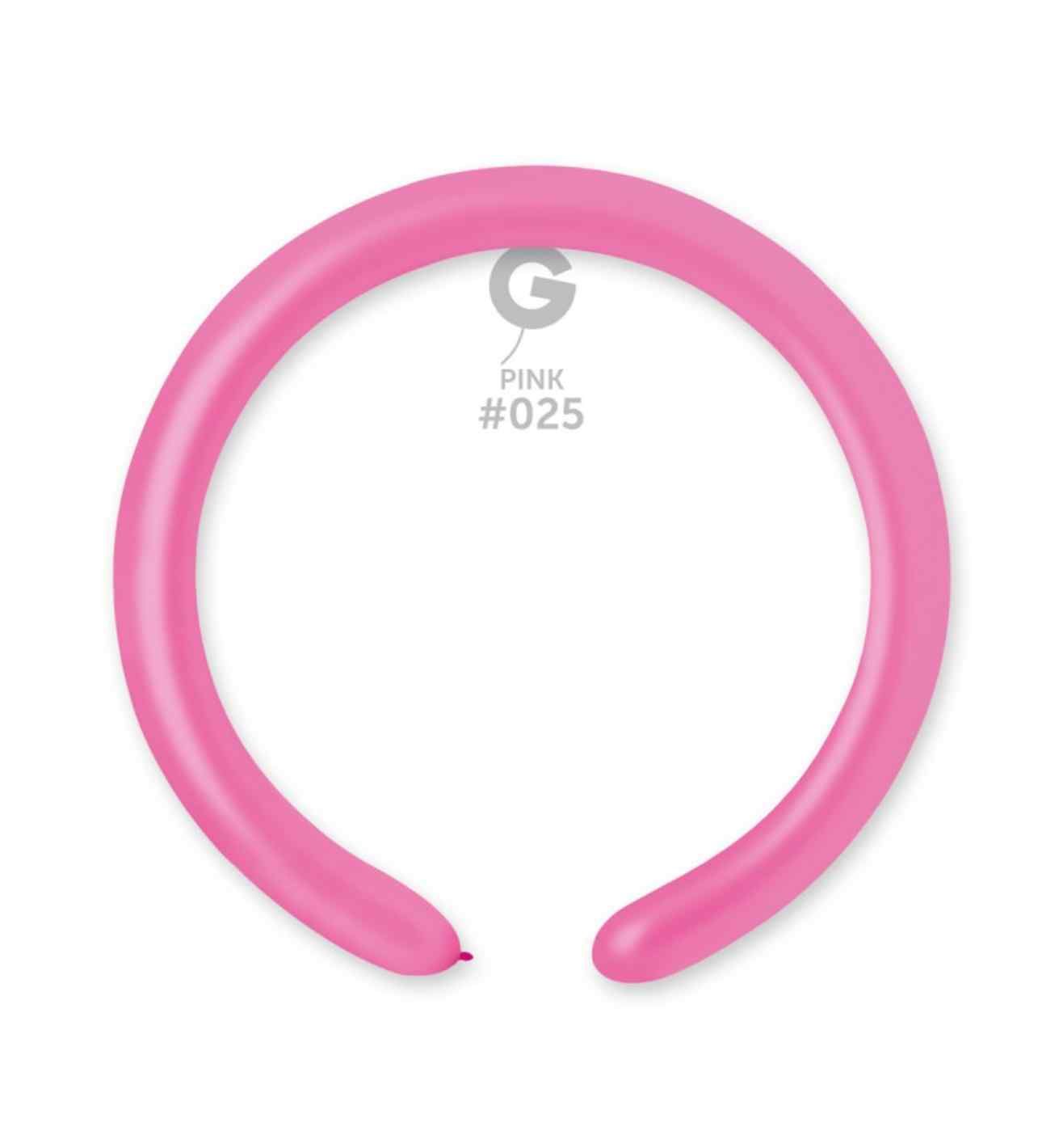 2" Gemar Neon Pink Modelling Balloon 100ct