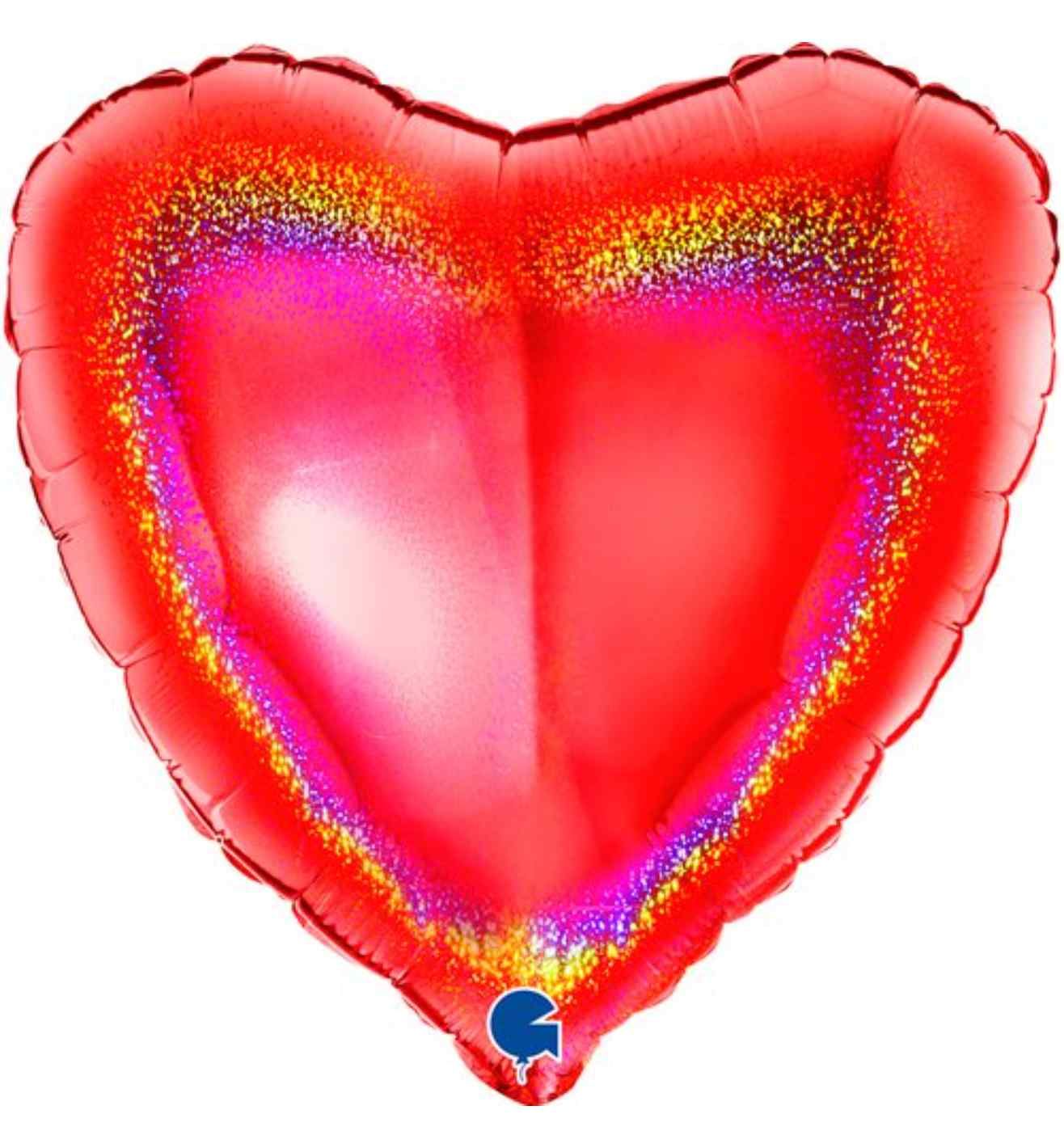 18" Grabo Glitter Holographic Red Heart