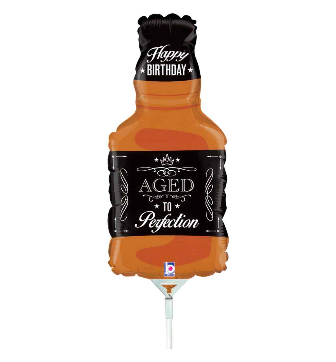 Mini Aged To Perfection Bottle Betallic no valve Foil Balloon