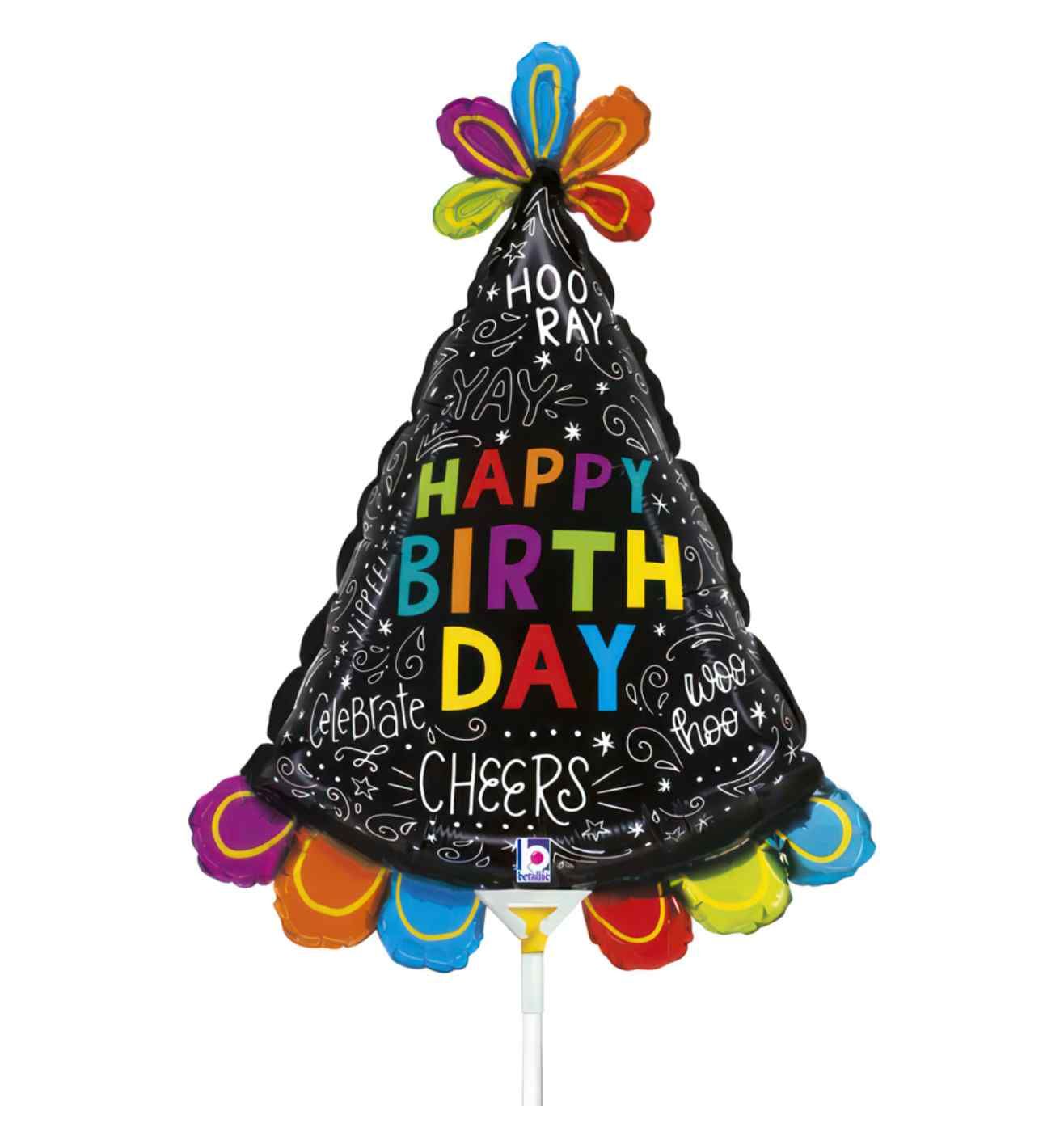 Mini Birthday Hat Doodle Mini Foil Balloon