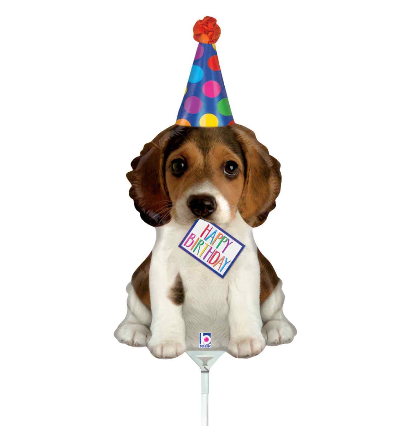 Mini Puppy Birthday Betallic Foil Balloon