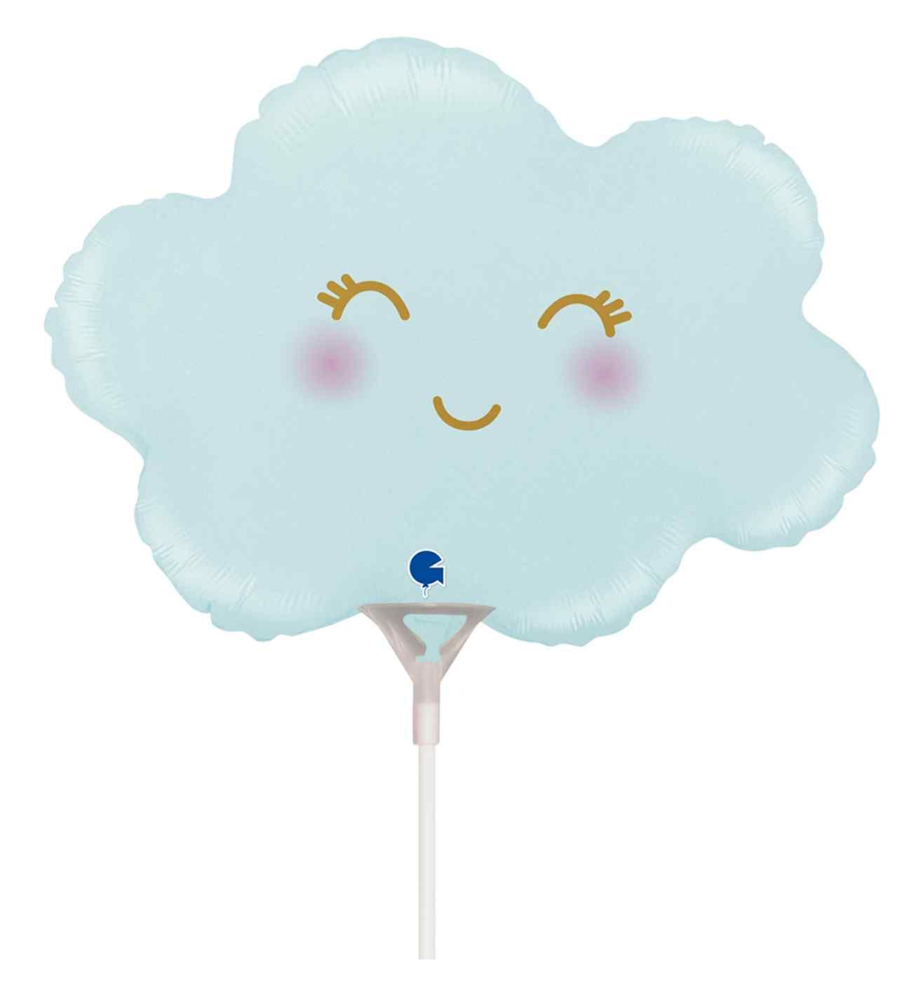 Mini Cloud Pastel Blue Satin Grabo Foil Balloon