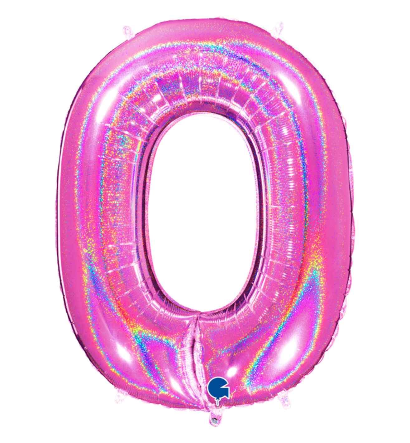 40" Grabo Glitter Holographic Fuxia Number 0