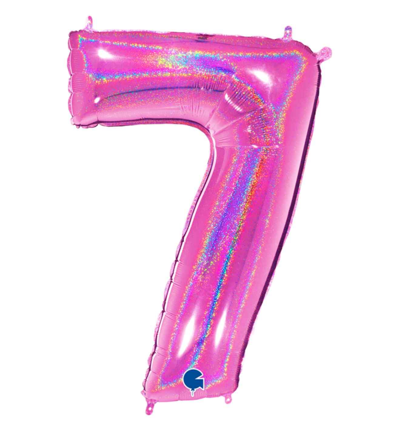 40" Grabo Glitter Holographic Fuxia Number 7