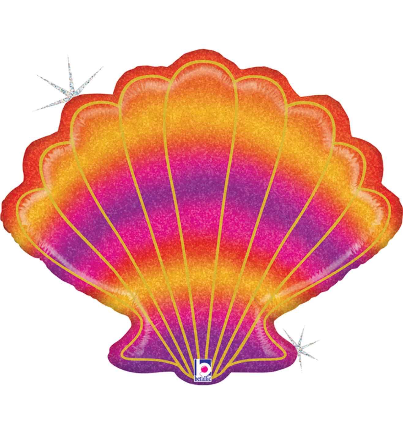 30" Betallic Glitter Seashell Shape