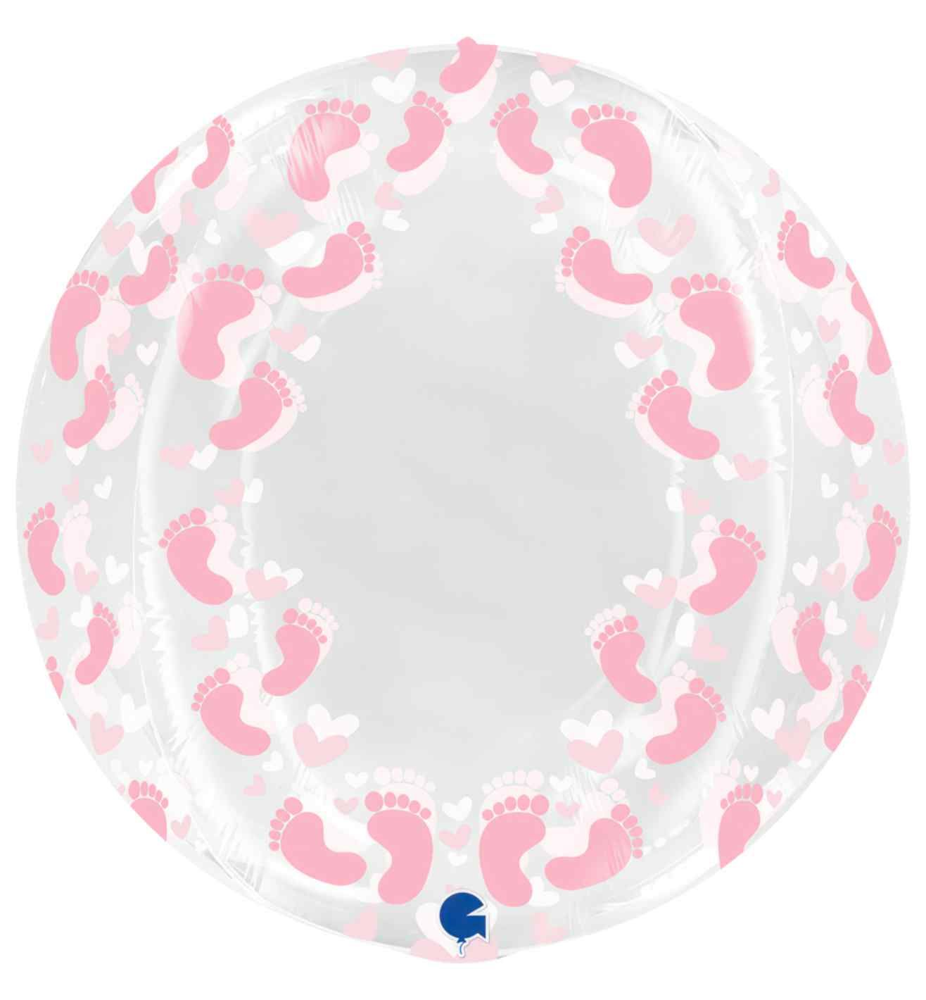 Transparent Globe 19" Pink Footprint - No Valve