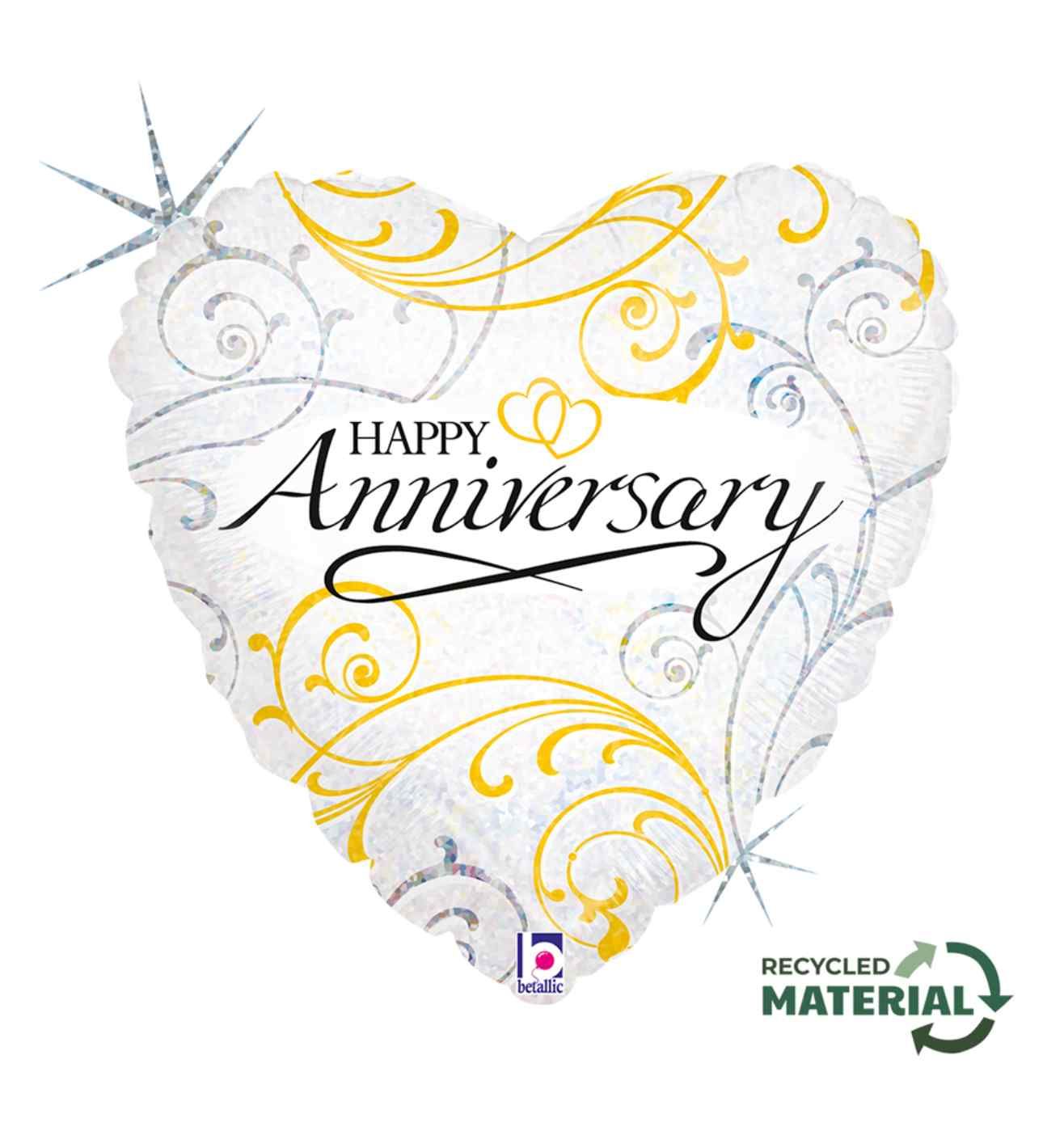 18" Betallic Filigree Anniversary Foil Balloon