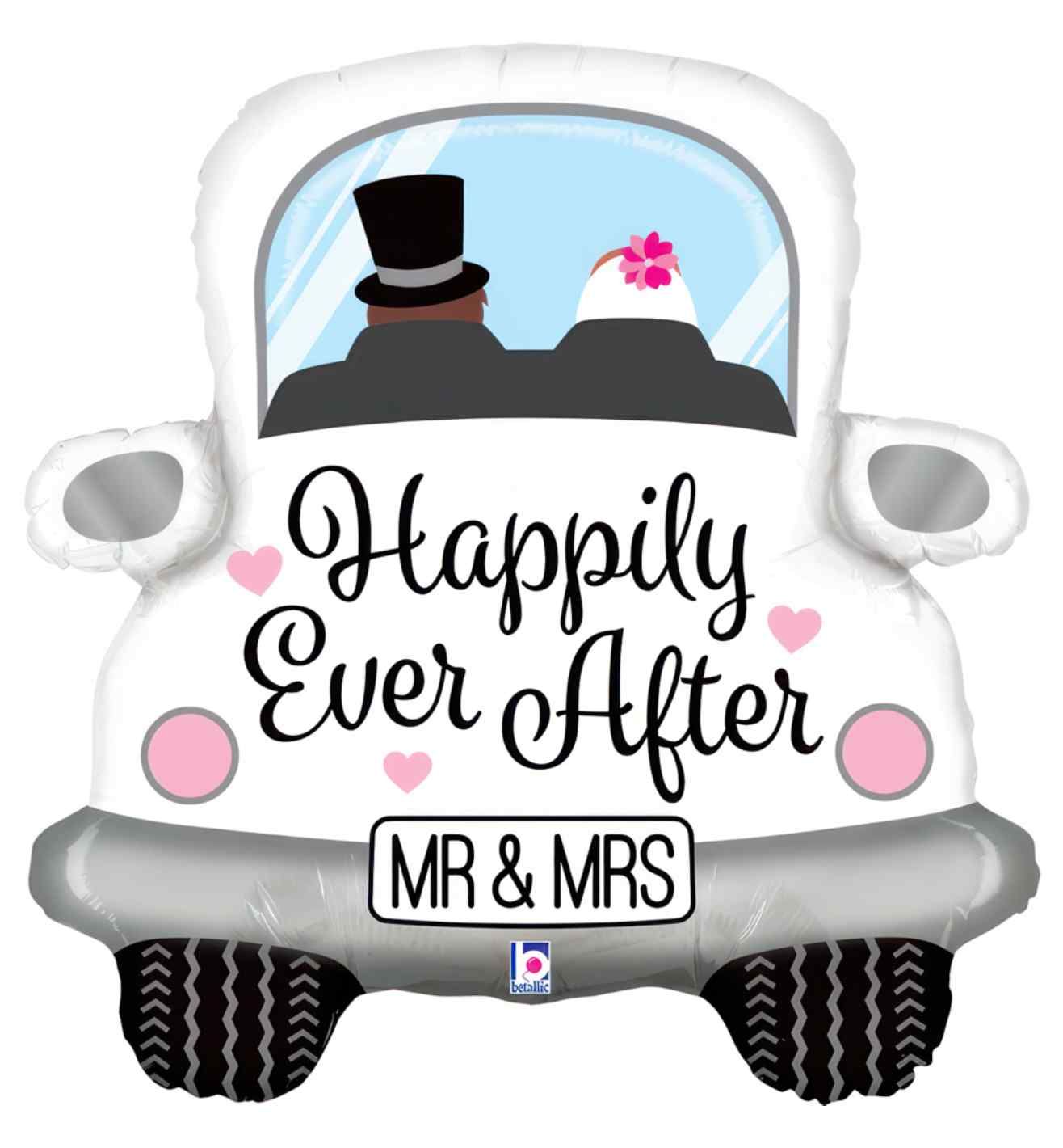 31" Betallic Happily Ever After Car Foil Balloon