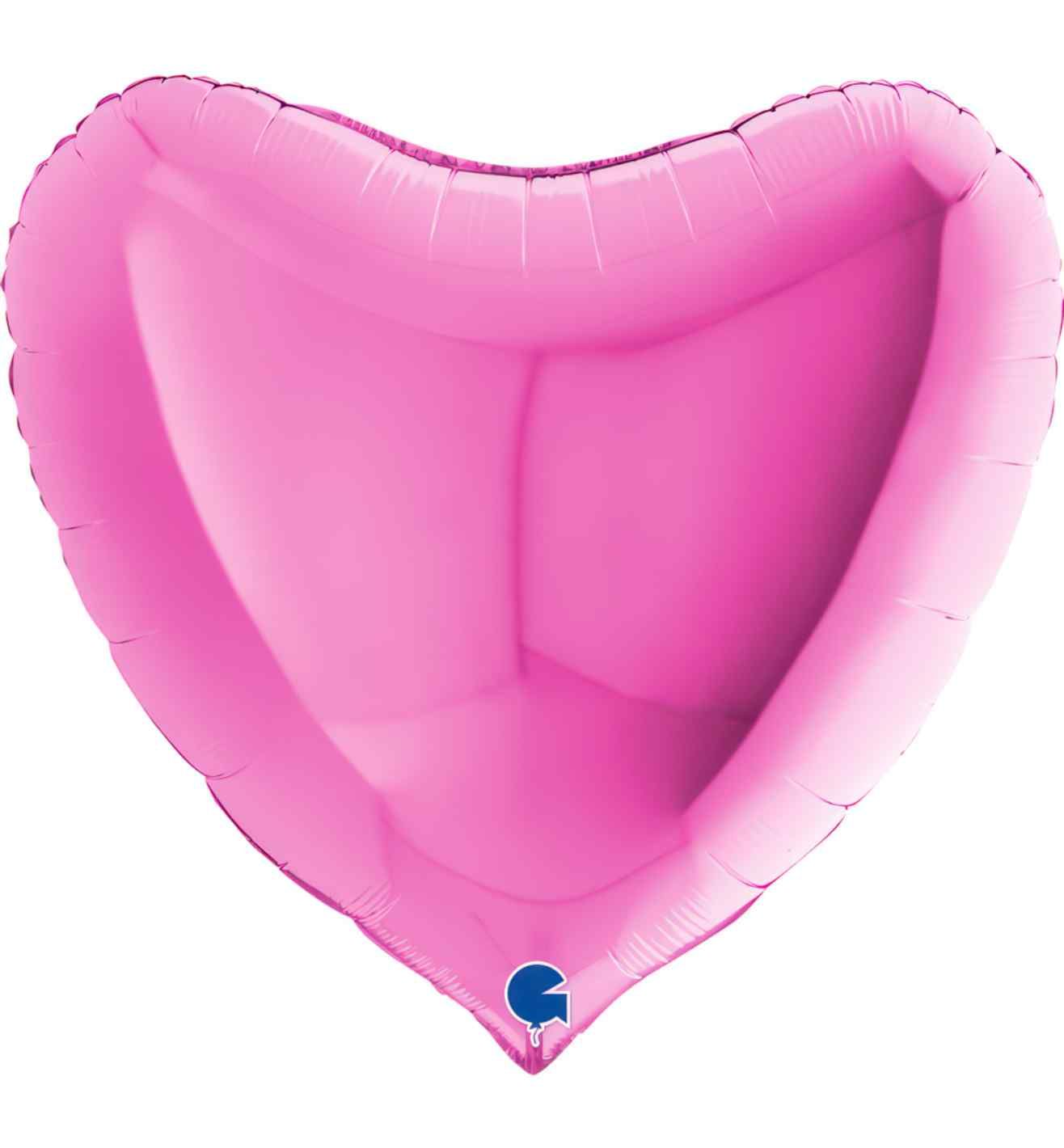 36" Grabo Fuxia Heart Foil Balloon
