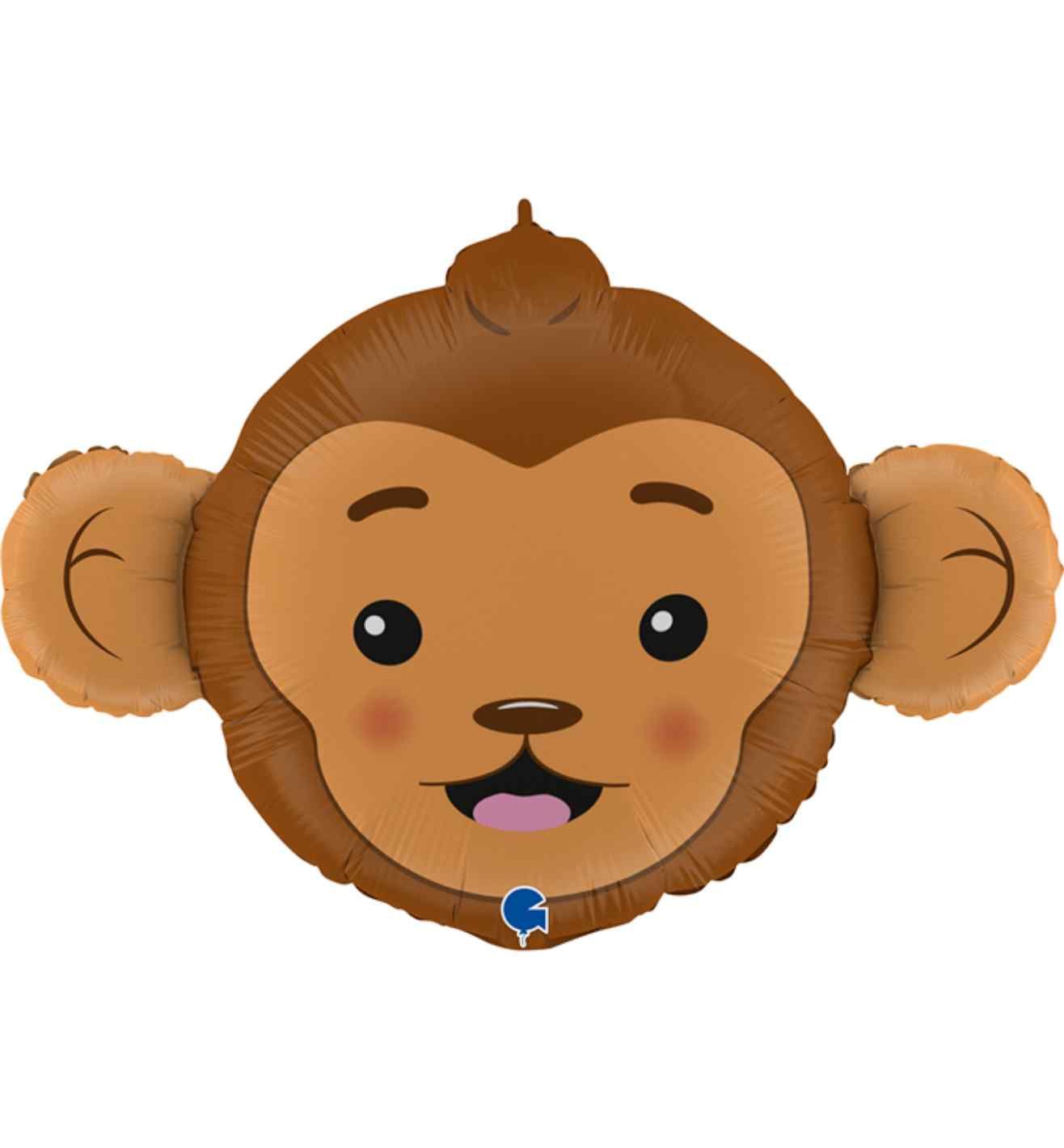 28" Grabo Monkey Head Shape Foil Balloon