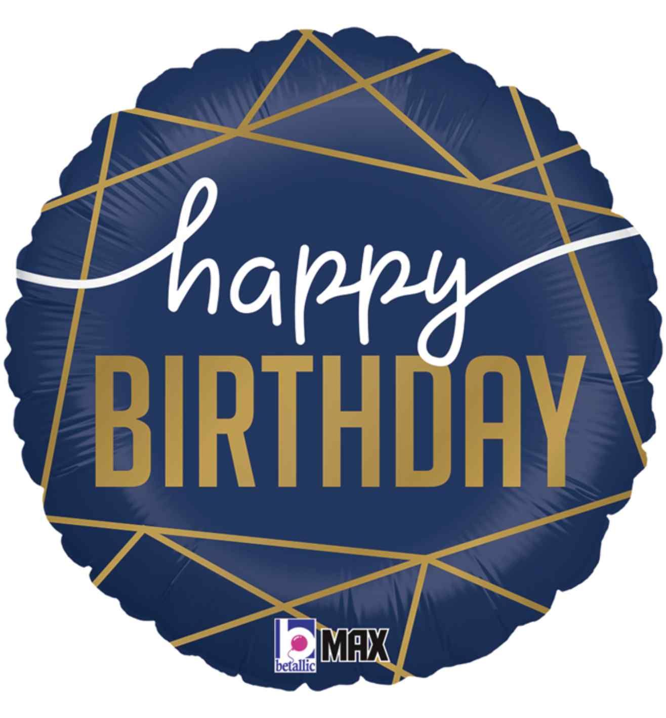 18" Betallic Navy Birthday Round