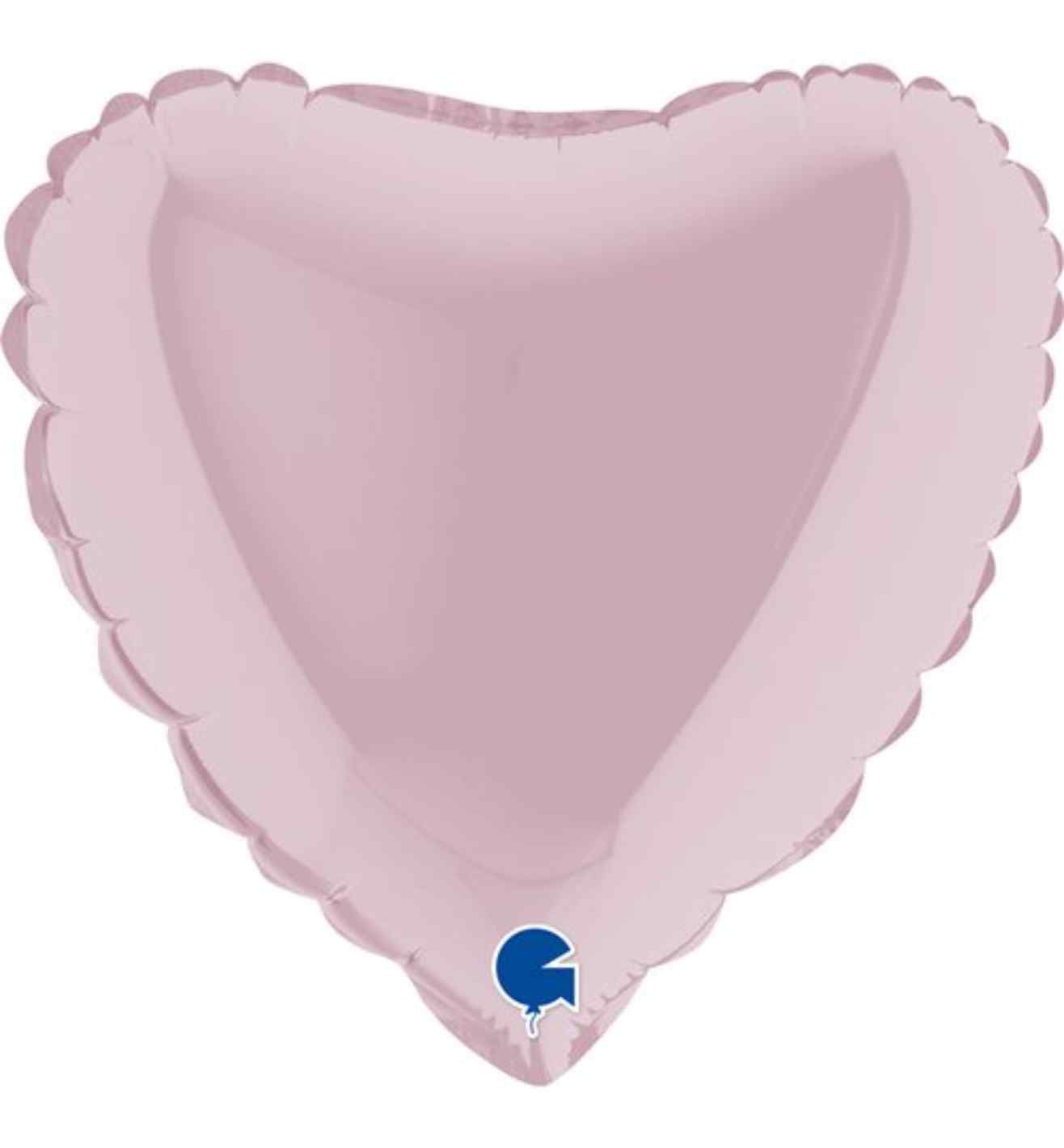 9" Grabo Heart Pastel Pink Foil