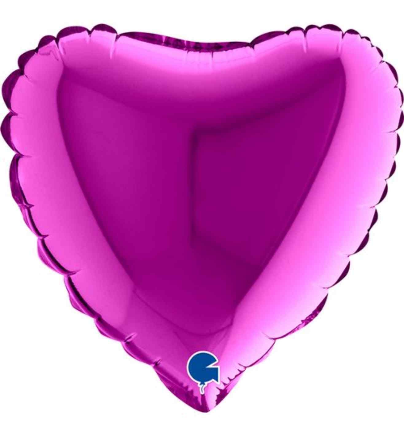 9" Grabo Heart Purple Foil