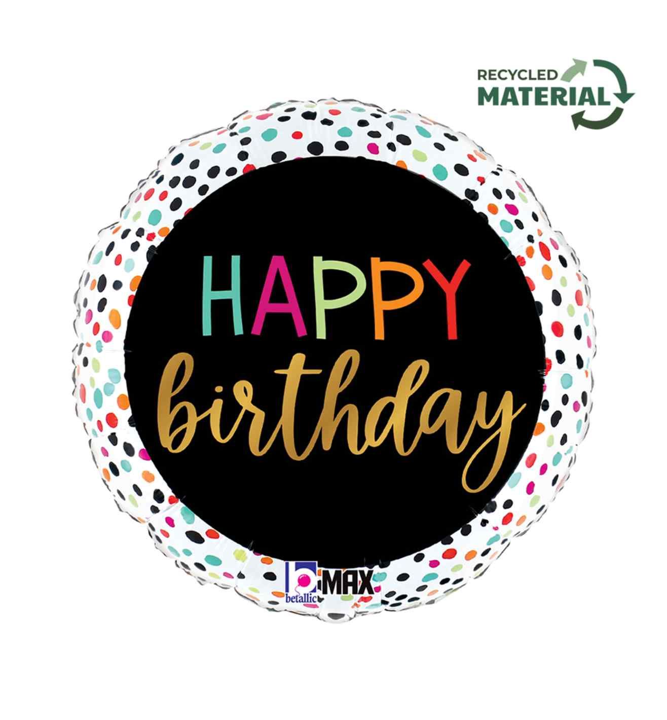 18" Birthday Colorful Dots