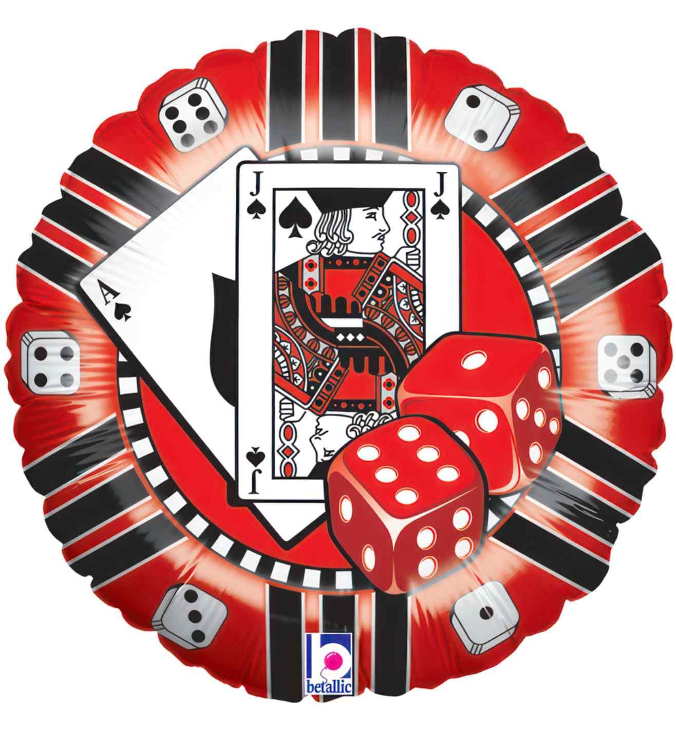 18" Betallic Casino Chip Foil Balloon