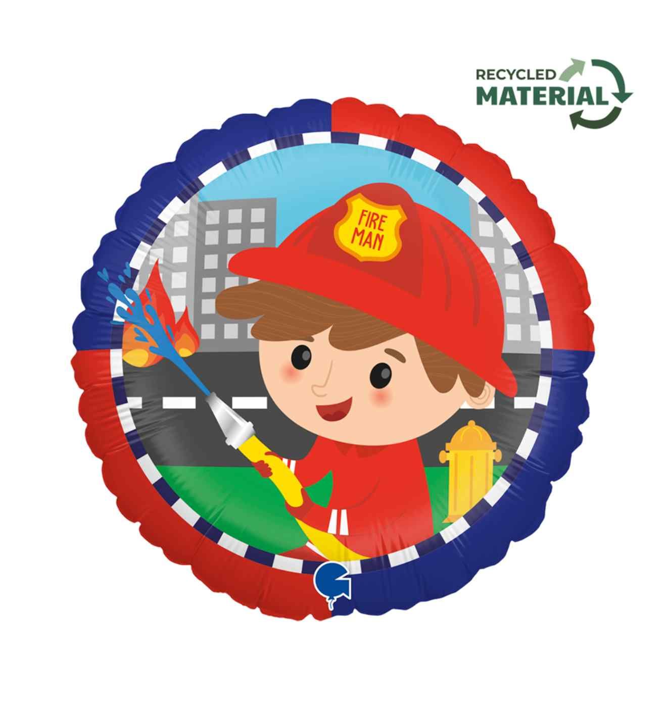 18" Grabo Cool Fireman Foil Balloon