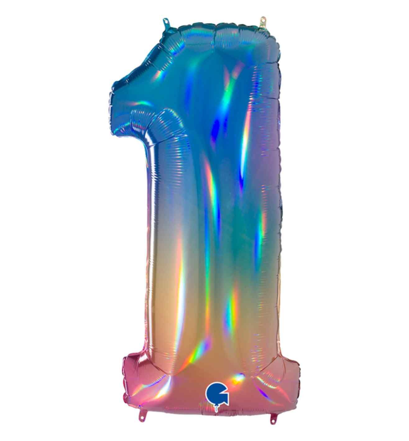 40" Grabo Rainbow Holographic Colourful Rainbow Number 1