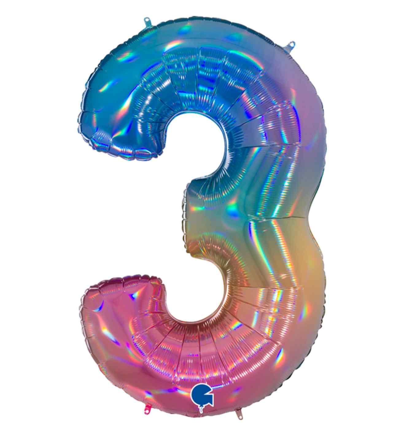 40" Grabo Rainbow Holographic Colourful Rainbow Number 3