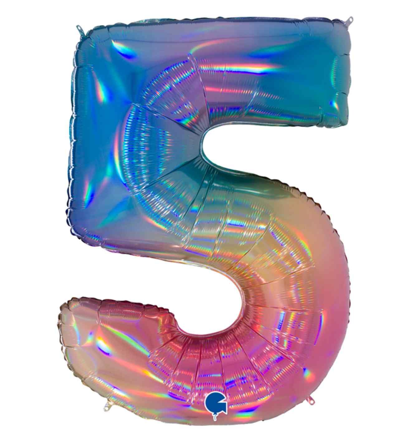 40" Grabo Rainbow Holographic Colourful Rainbow Number 5