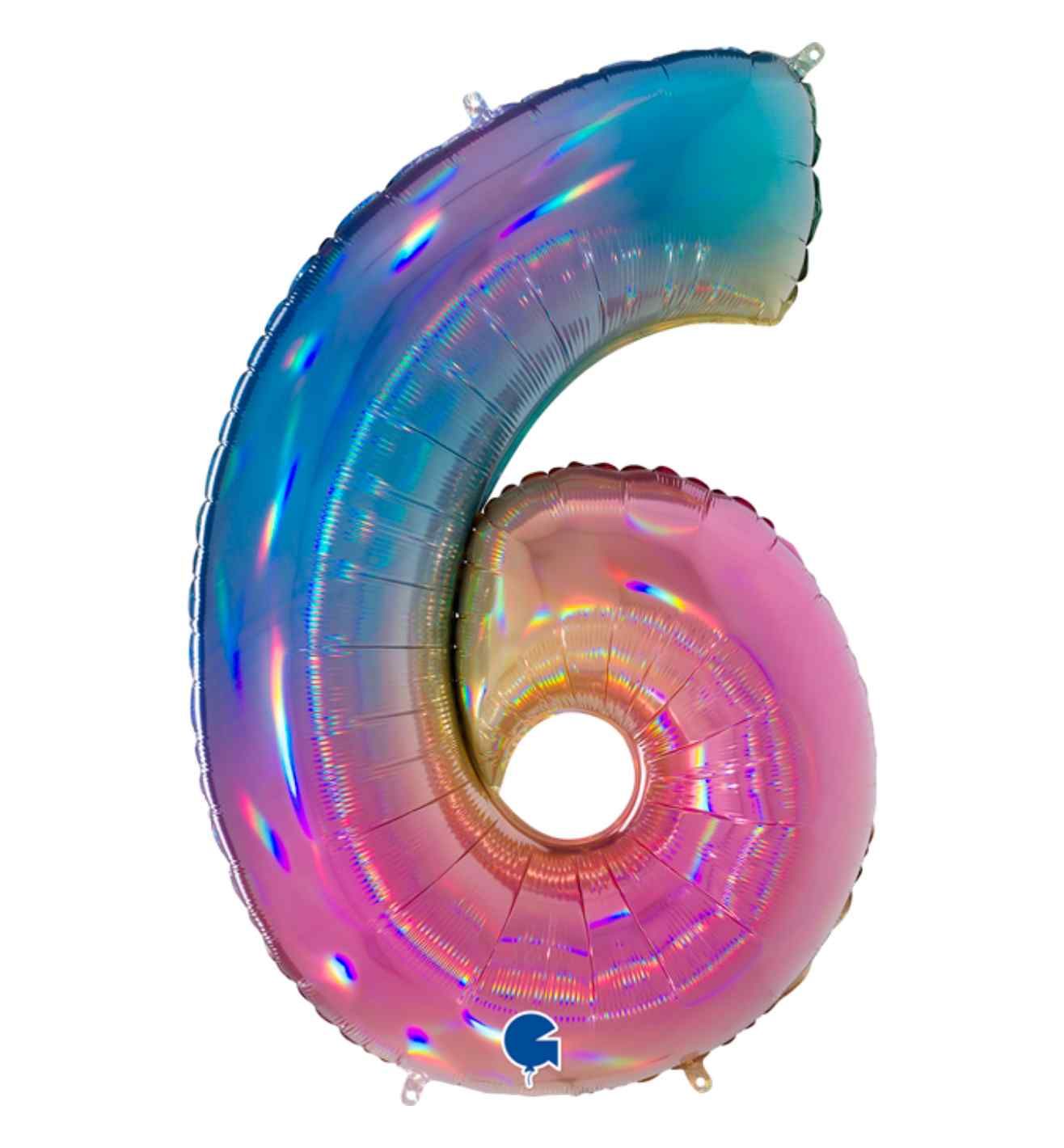 40" Grabo Rainbow Holographic Colourful Rainbow Number 6