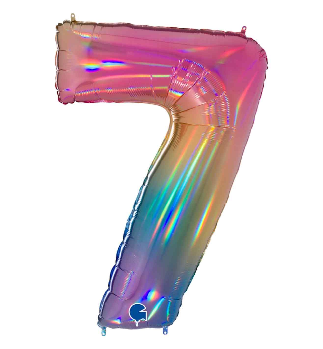 40" Grabo Rainbow Holographic Colourful Rainbow Number 7