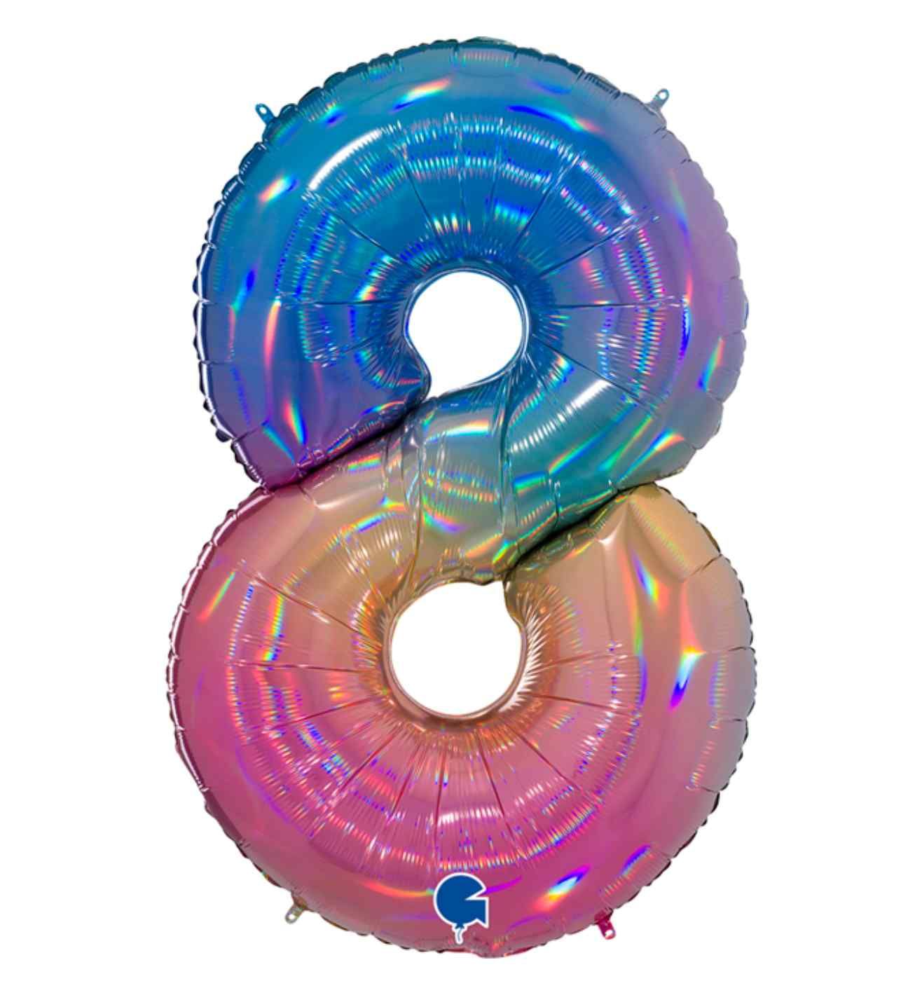 40" Grabo Rainbow Holographic Colourful Rainbow Number 8
