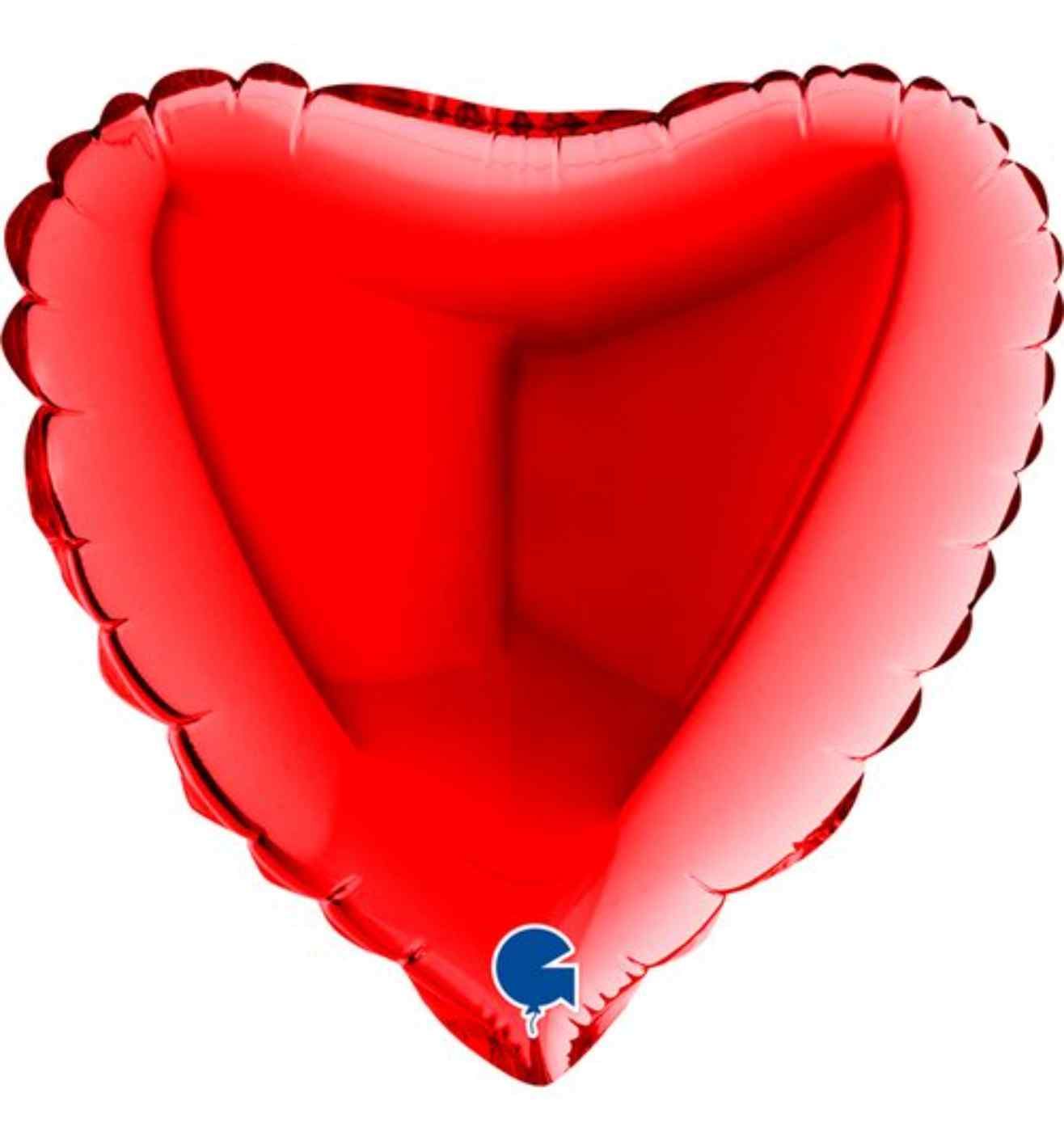 9" Grabo Heart Red Foil