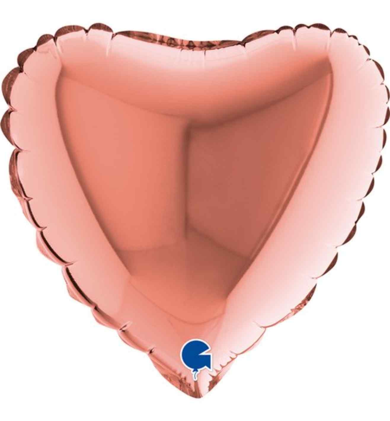 9" Grabo Heart Rose Gold Foil