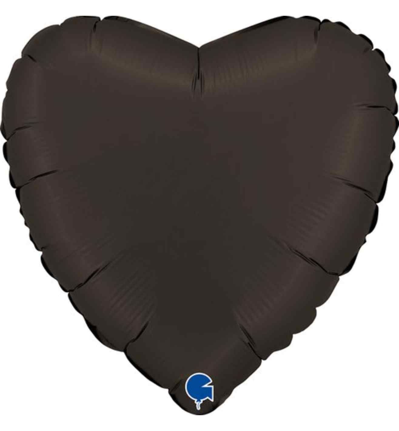 18" Grabo Heart Satin Fumé Black Foil