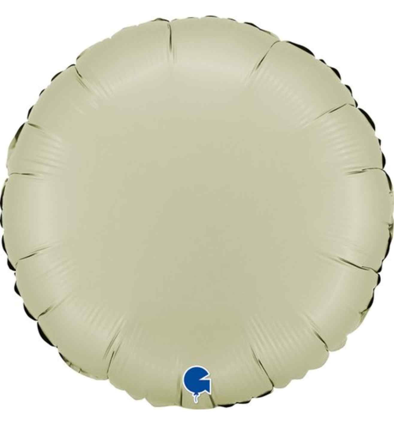 18" Grabo Round Satin Olive Green Foil