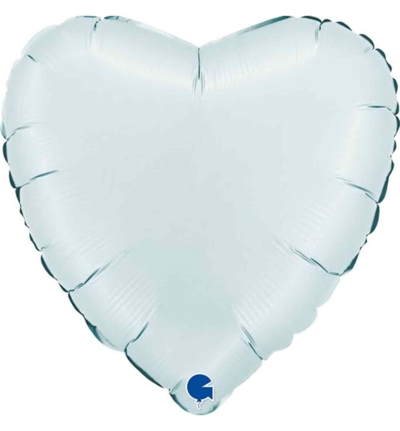 18" Grabo Heart Satin Pastel Blue Foil