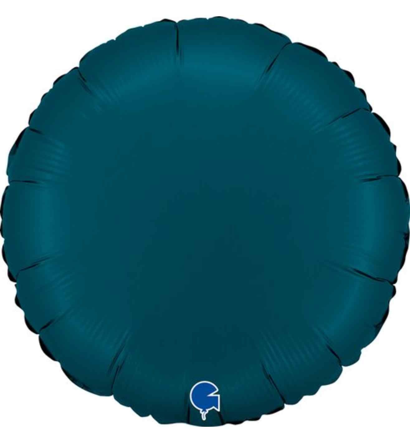 18" Grabo Round Satin Petrol Blue Foil