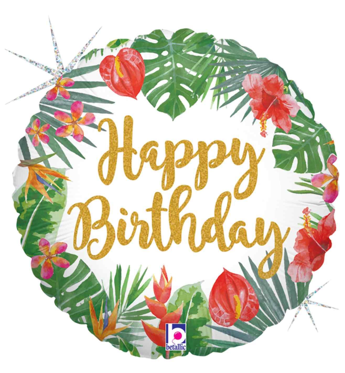 18" Betallic Tropical Birthday Foil Balloon