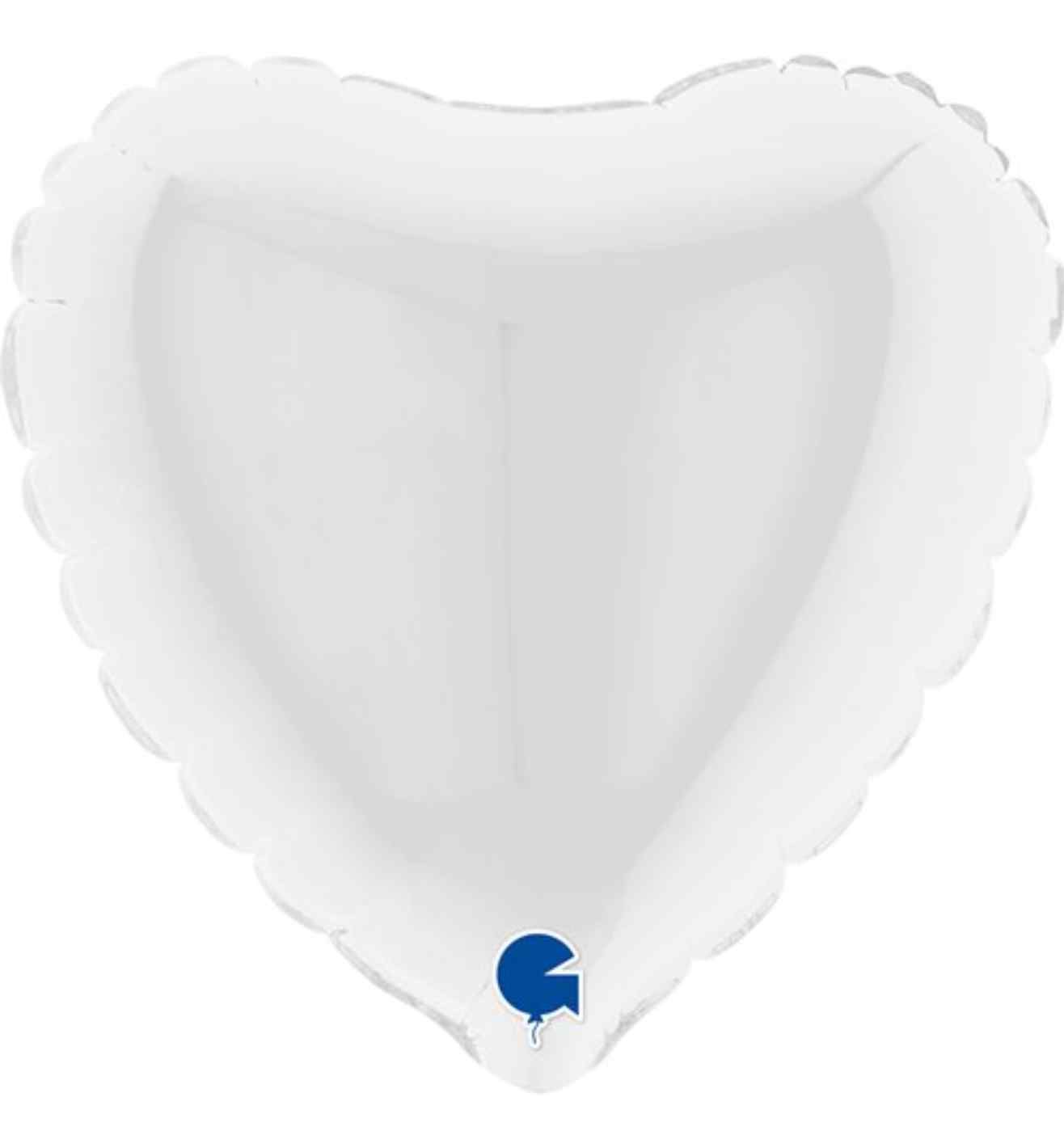 4" Grabo Heart White Foil