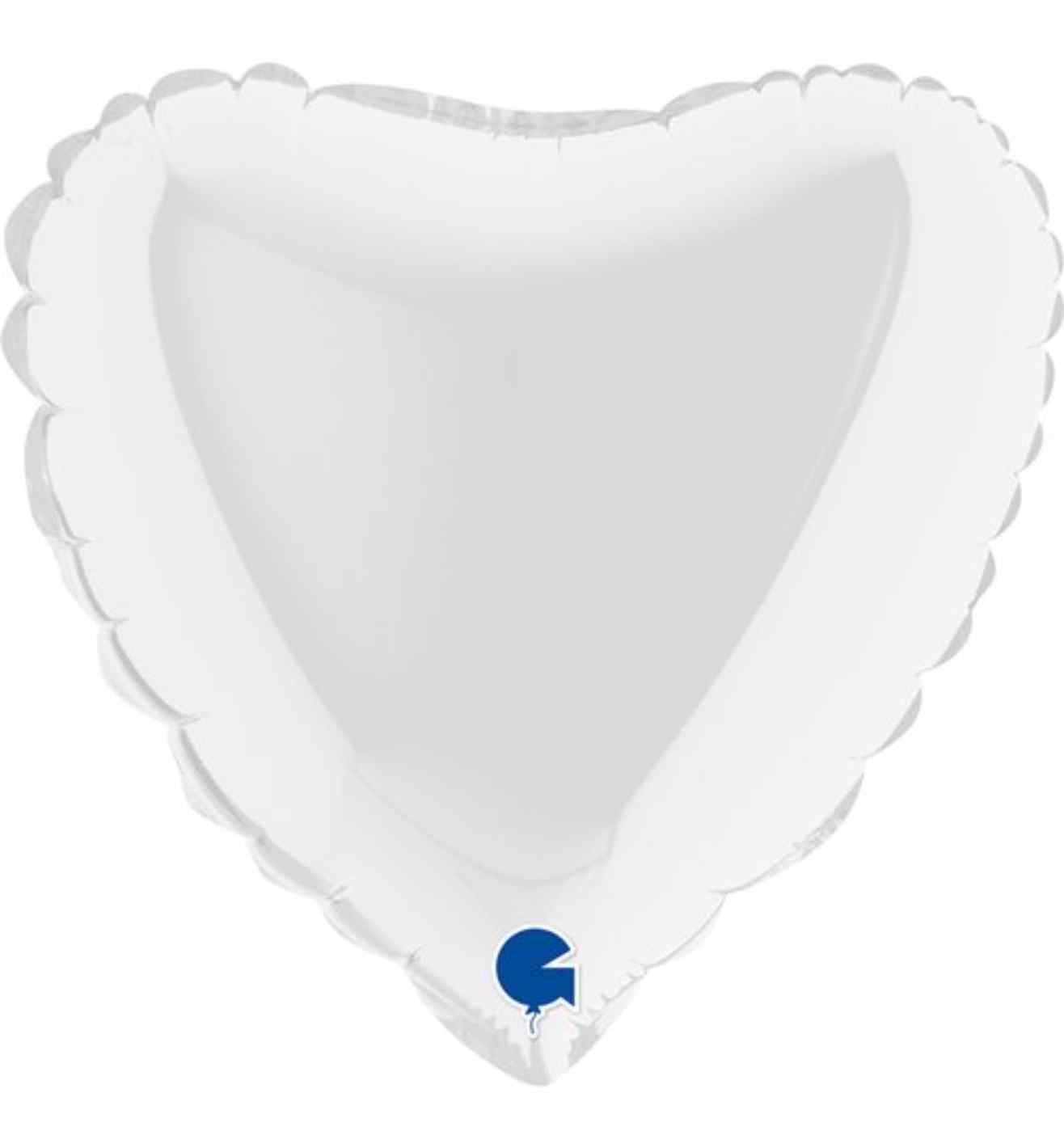9" Grabo Heart White Foil