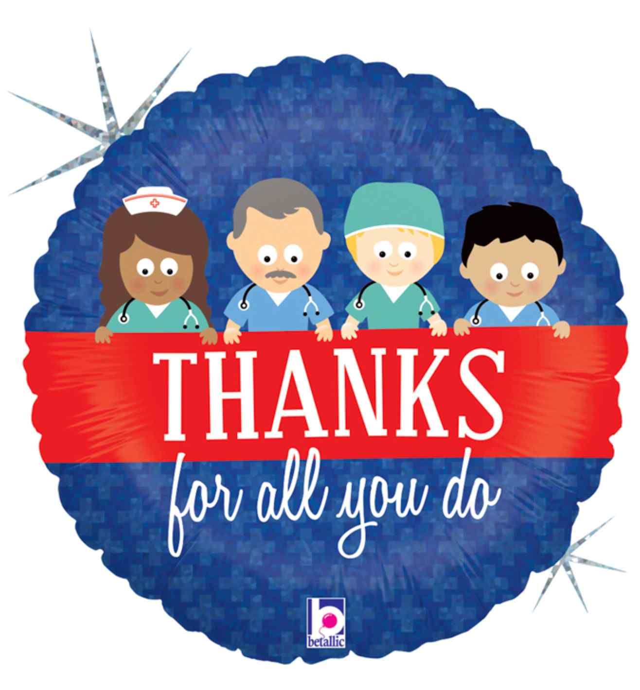 18" Thanks For All You Do Foil Balloon