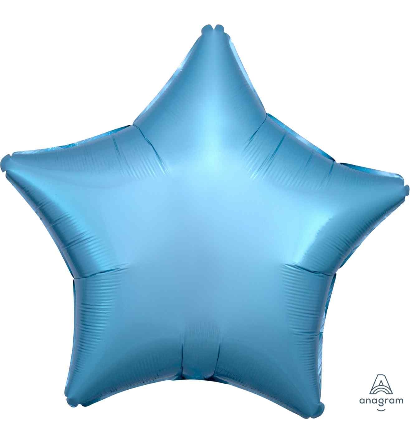 17" Metallic Pearl Pastel Blue Star Foil Balloon Anagram - Unpackaged