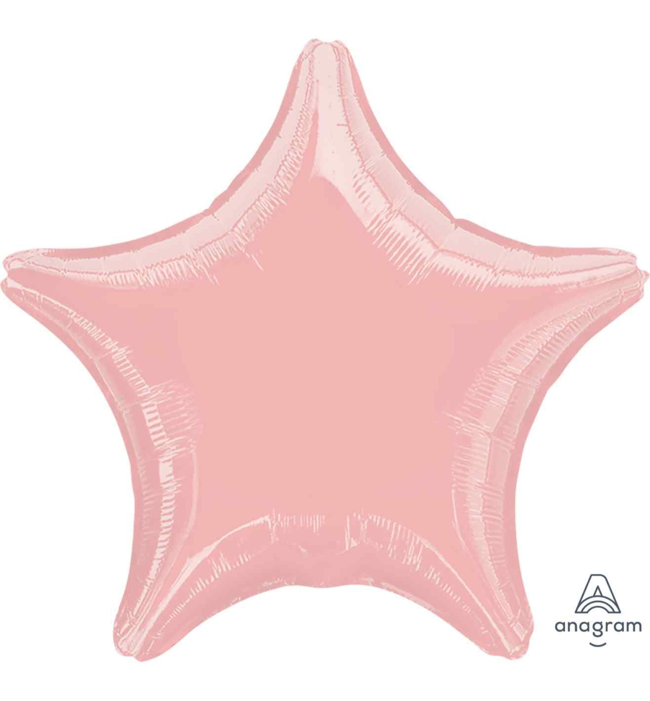 17" Metallic Pearl Pastel Pink Star Foil Balloon Anagram - Unpackaged