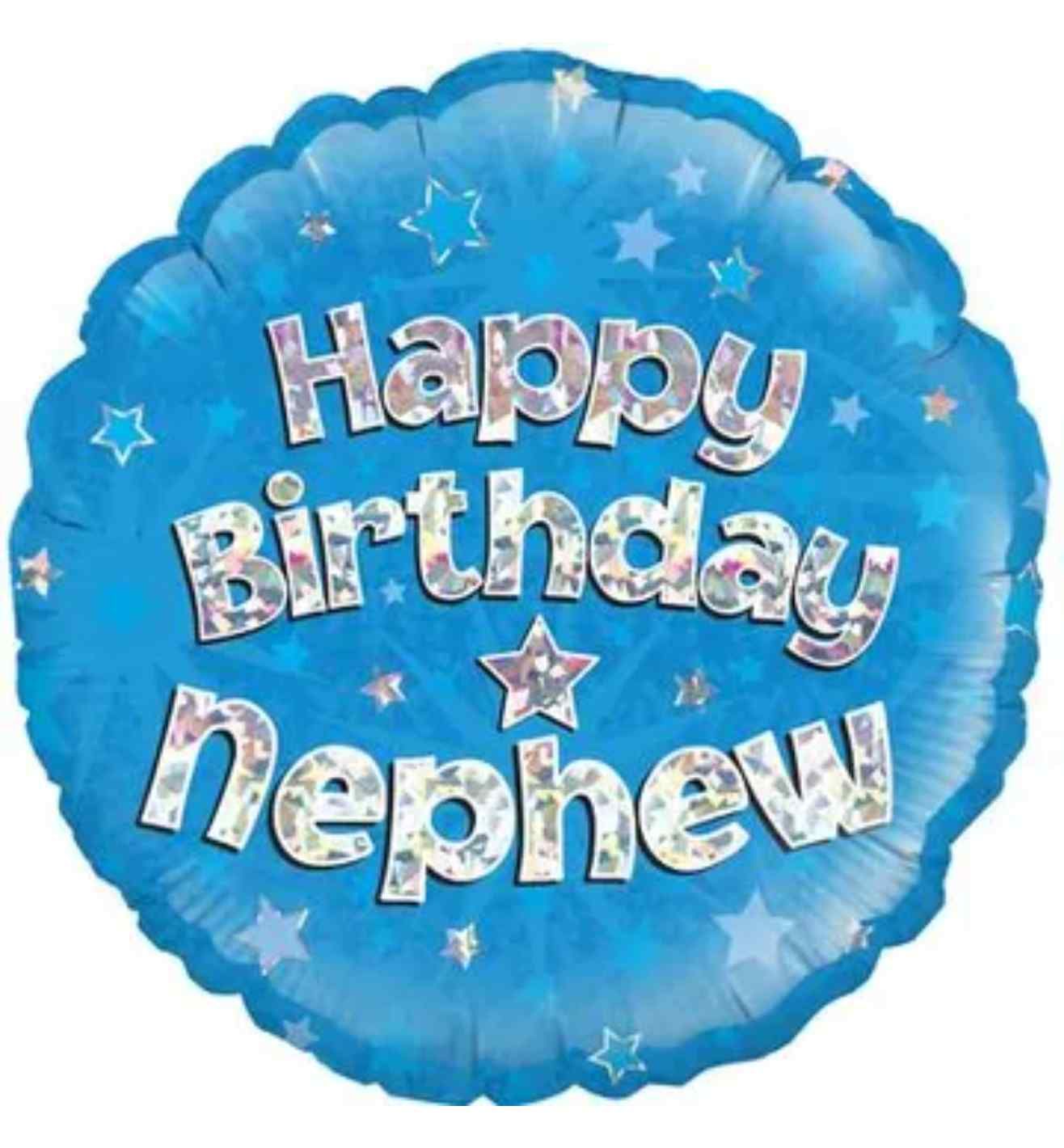 18" Oaktree Happy Birthday Nephew Blue Round