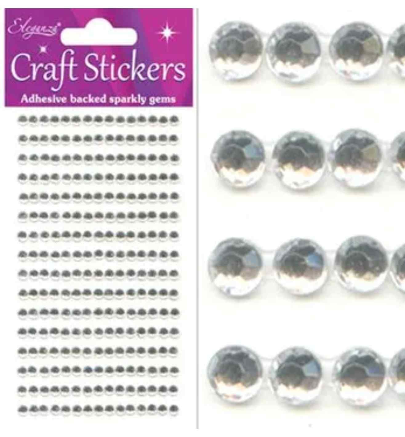 Eleganza Craft Stickers 4mm 240 Gems Clear/Silver