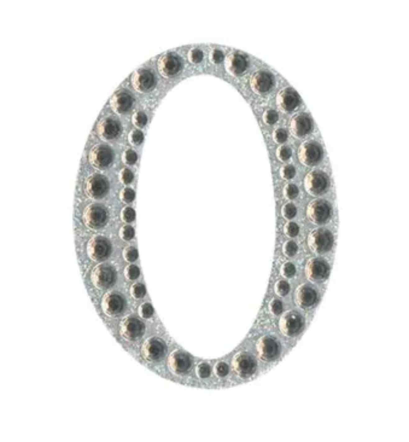 Eleganza Craft Stickers Diamante Iridescent 50mm Number - 0