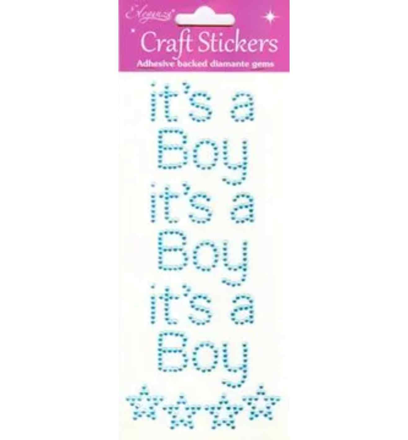 Eleganza Craft Stickers 'It's A Boy' Pearl Blue