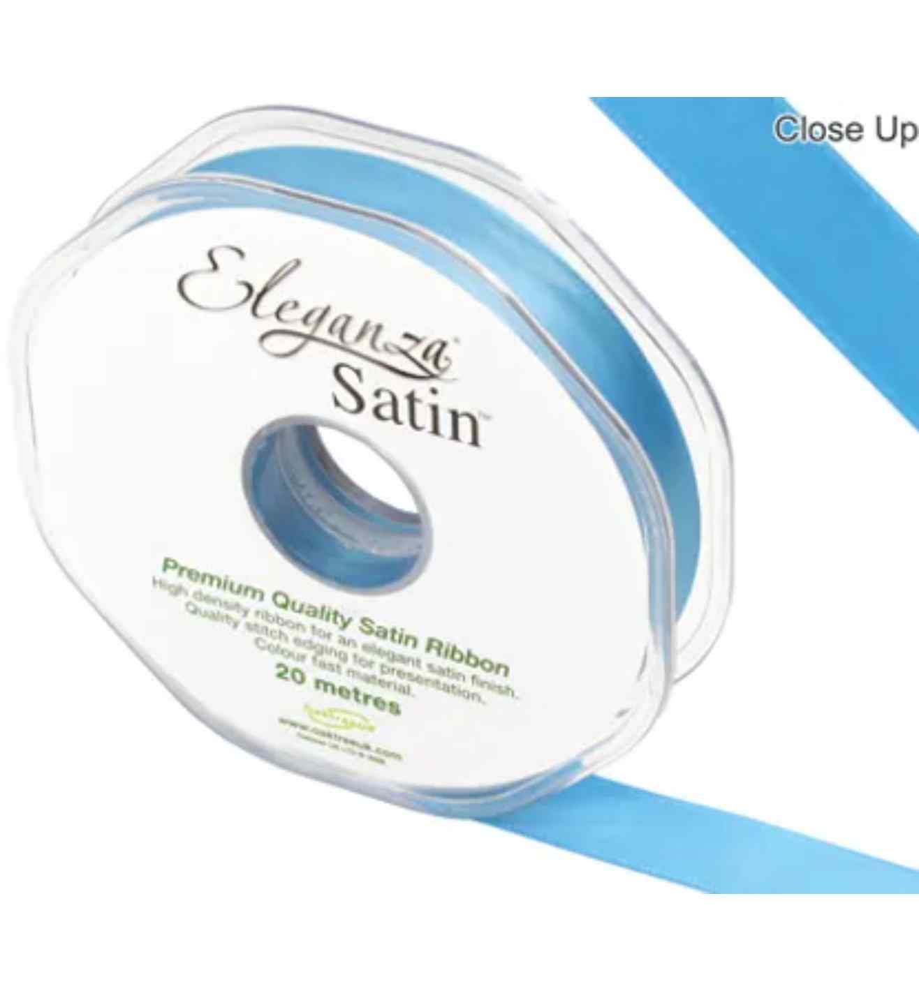 Eleganza Satin Double Faced Turquoise - 15mm x 20m