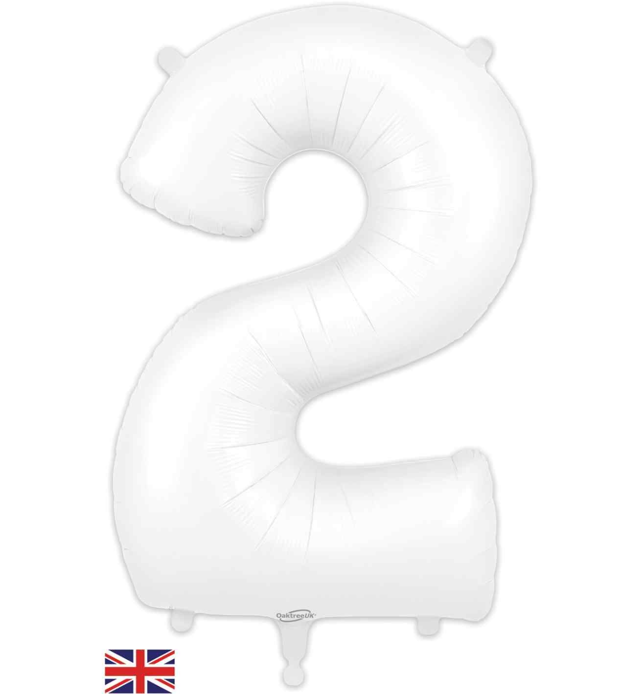 34" Matte White 2 Oaktree Foil Balloon