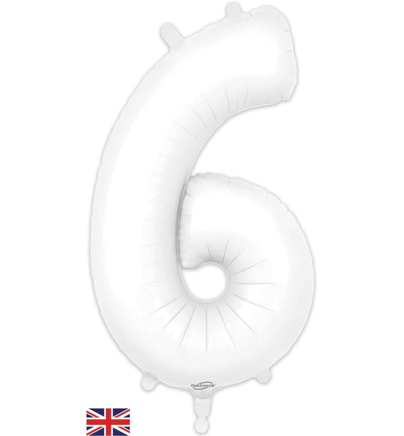 34" Matte White 6 Oaktree Foil Balloon